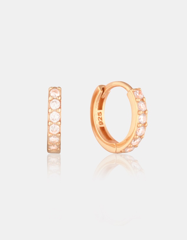 The Silver Collective - Jet Earrings Rose Gold