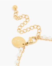 Lovisa - Waterproof Gold Plated Stainless Steel Pearl & Cubic Zirconia Bracelet
