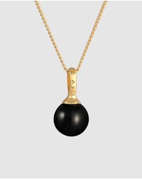 Elli Jewelry - Necklace Bead Synthetic Pearl Round Classic In 925 Sterling Silver Gold Plated
