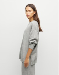 JH Lounge - JHL Crew Sweater (Cotton Cashmere) Grey Marle