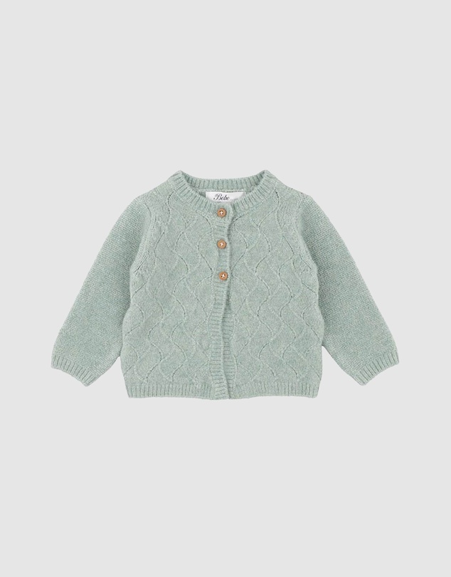 Bebe by Minihaha - Girls Sage Pointelle Cardigan - Babies