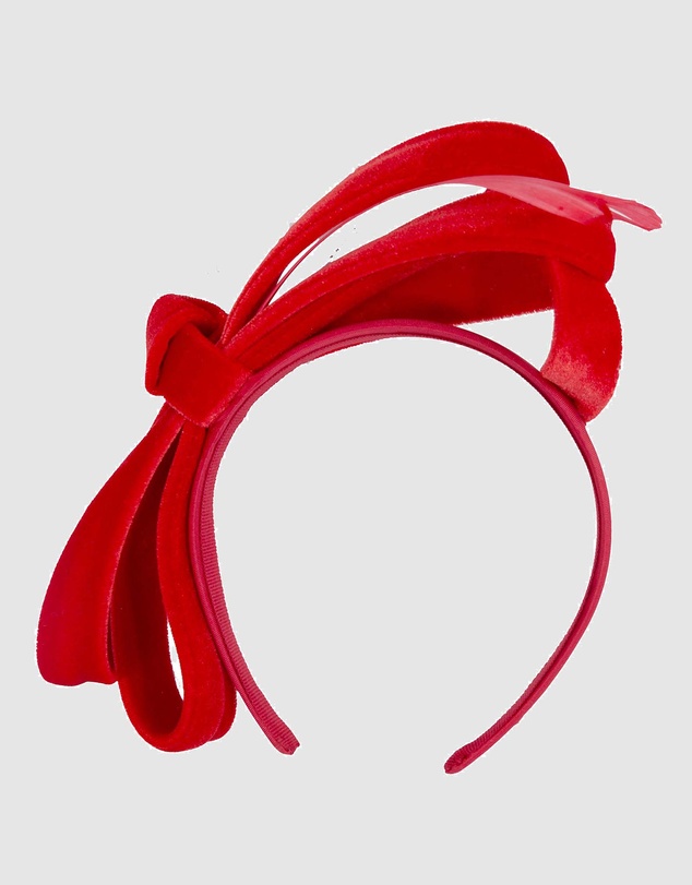 Max Alexander - Large Red Velvet Bow Racing Fascinator
