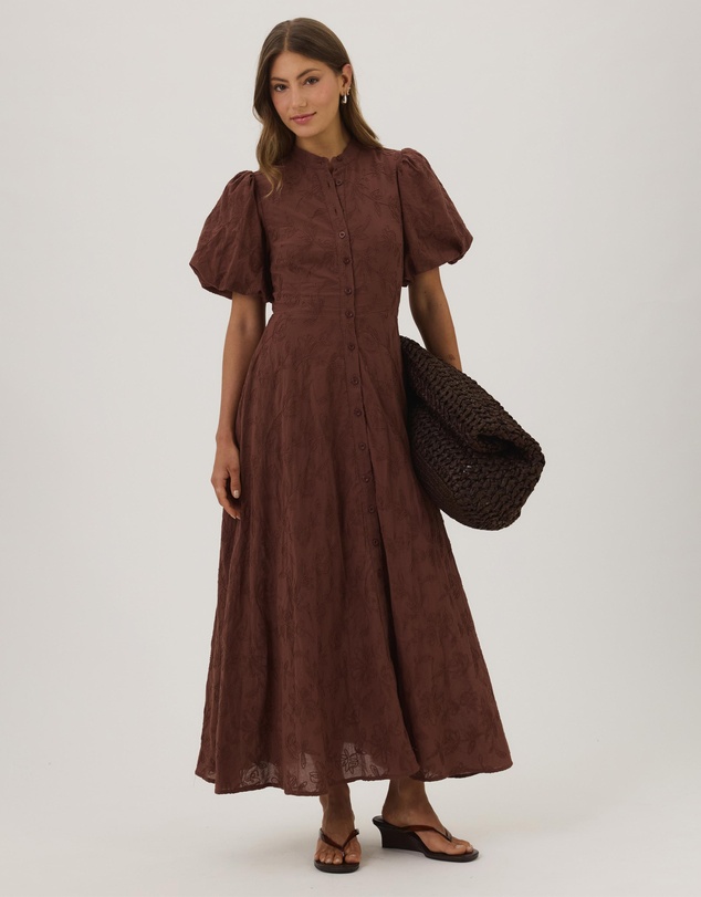 Atmos&Here - Pippa Puff Sleeve Midi Dress