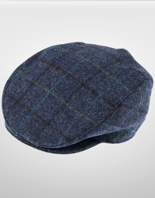 DENTS - Abraham Moon Check Tweed Flat Cap