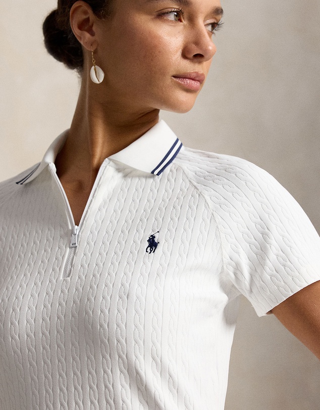 Polo Ralph Lauren - Cable Jacquard Quarter-Zip Polo Shirt