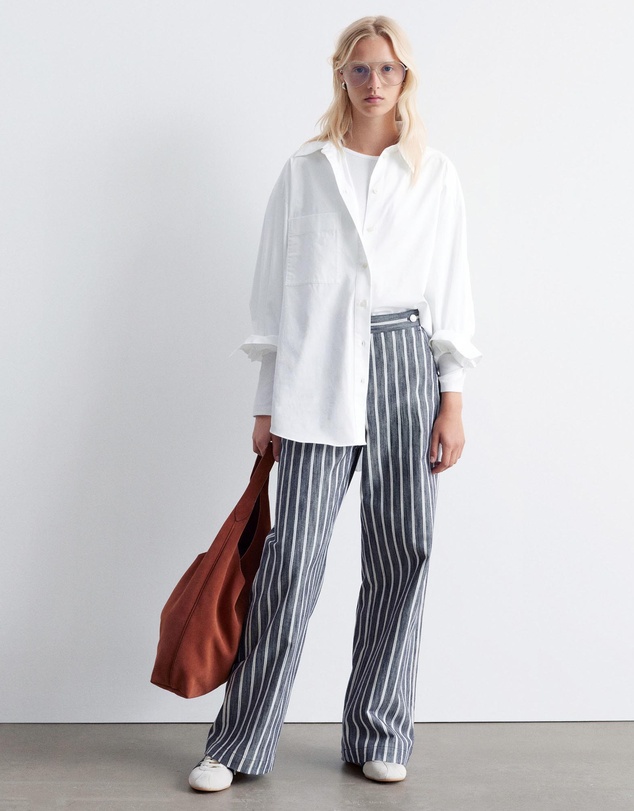 & Other Stories - Striped Cotton Trousers