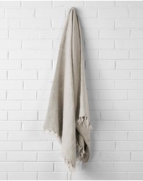 Aura Home - Linen Fringe Throw