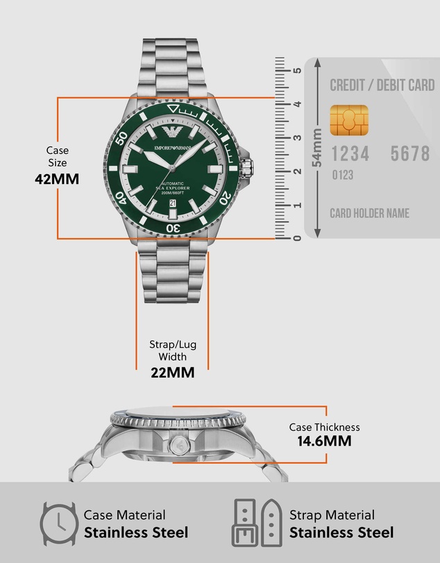 Emporio Armani - Silver Tone Analogue Watch