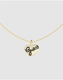 GUESS - Silver-Tone Vintage Guess Heart Necklace