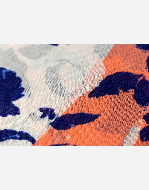 Ozwear Connection Uggs - 100% Australian Wool Print Scarf White Blue and Orange