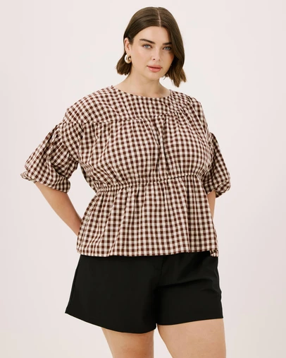 Atmos&Here Curvy - Cressida Cotton Smock Top