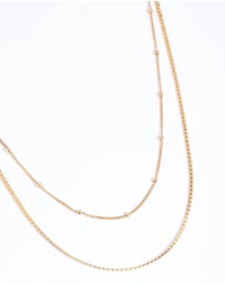 Lovisa - Waterproof Gold Plated Stainless Steel Mixed Chain Layered Necklace