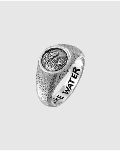 Haze & Glory - ICONIC EXCLUSIVE - Be Like Water Signet Ring in Oxidised 925 Silver