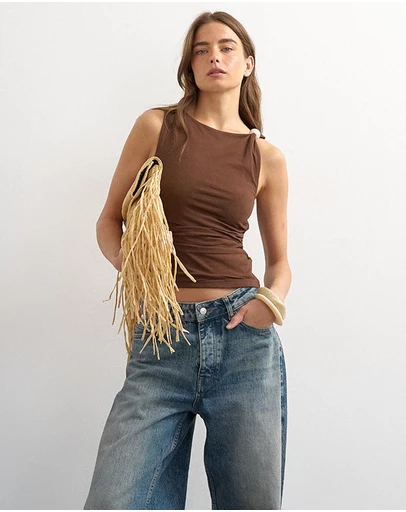 TOPSHOP - Mindy Ruched Tank Top