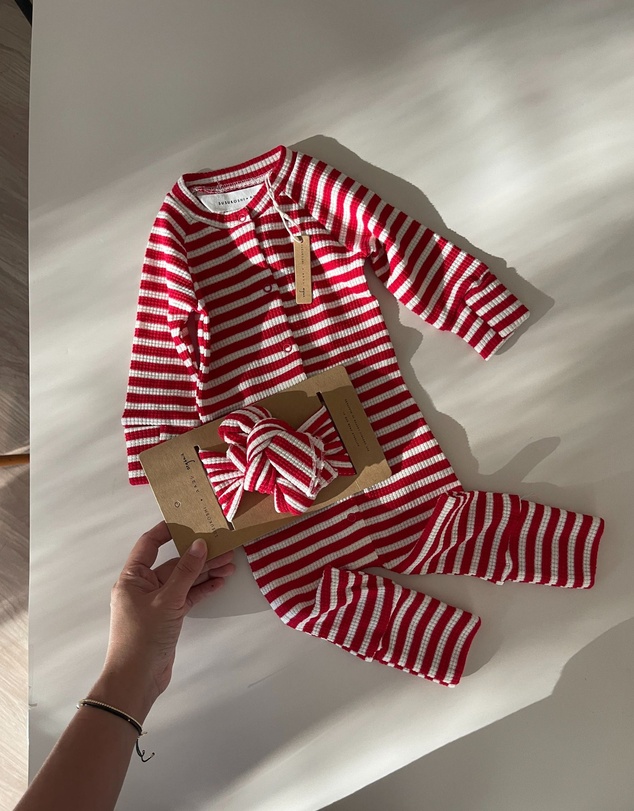 Susukoshi - Waffle Snapsuit Long Sleeves With Pants