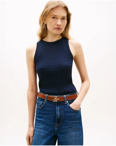 Tommy Hilfiger - Cable Knit Sleeveless Slim Jumper