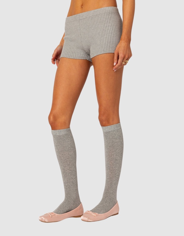 EDIKTED - Bow Time Knit Micro Shorts