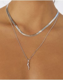 Arms Of Eve - Sylvia Silver Snake Chain Necklace