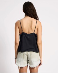 ONE TEASPOON - Deep V Front Singlet - Black