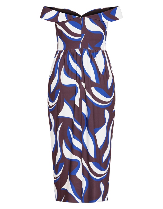 City Chic - Claire Print Off Shoulder Dress