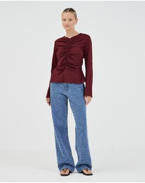 Third Form - Allure Gathered Long Sleeve Top