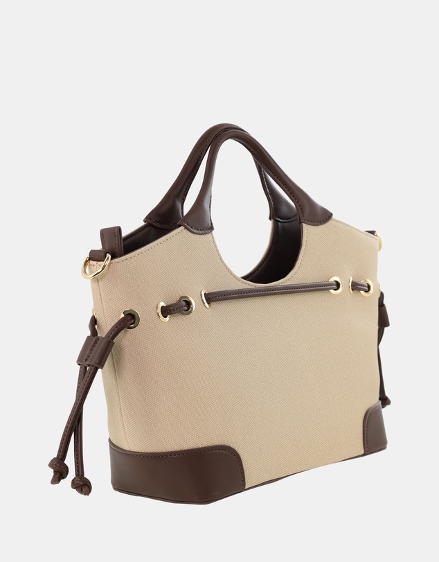 Milleni - Milleni Vegan Leather Trim Tote Bag