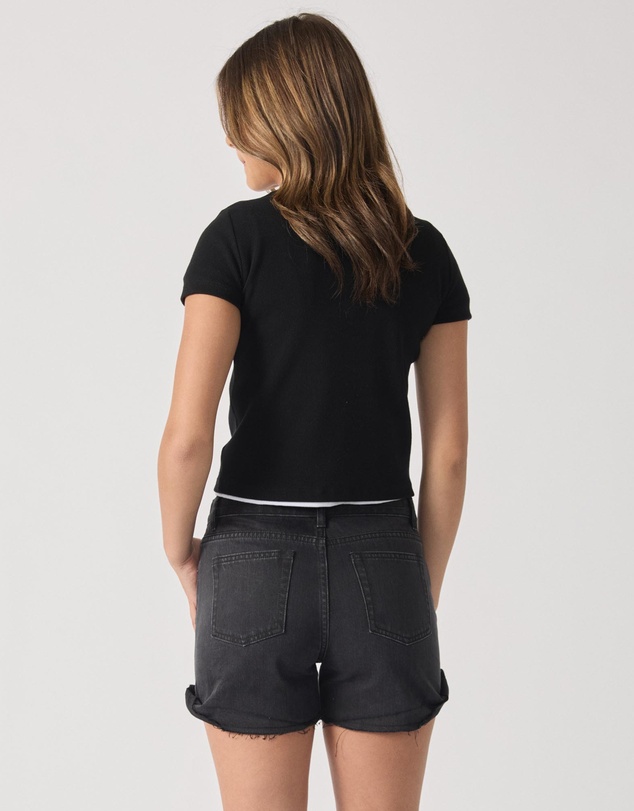 Decjuba Kids - Abbie Rhinestone Denim Shorts - Teens