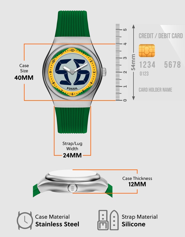 Fossil - Archival Big Tic Green Analogue-Digital Watch