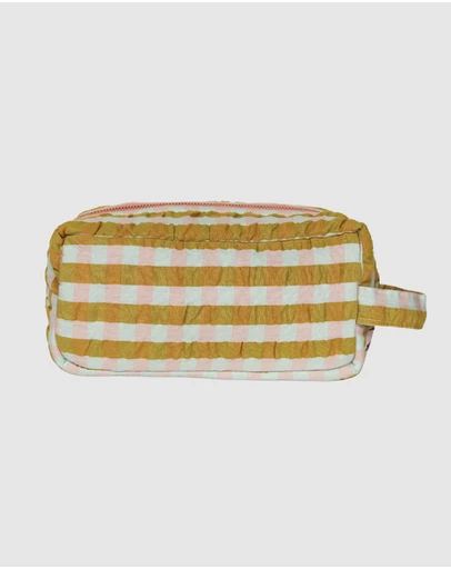 Mosey Me - Pink Quartz Seersucker Dopp Kit