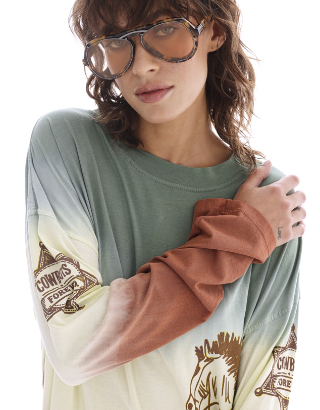 THE TALES - Cowboys Forever Tie Dye Long Sleeve Tee