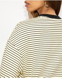 Dazie - Nostalgia Stripe Oversized LS Tee