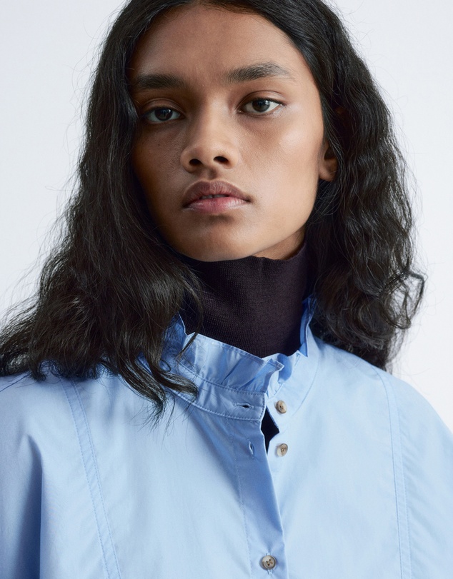 & Other Stories - Long Stand-Collar Cotton Shirt