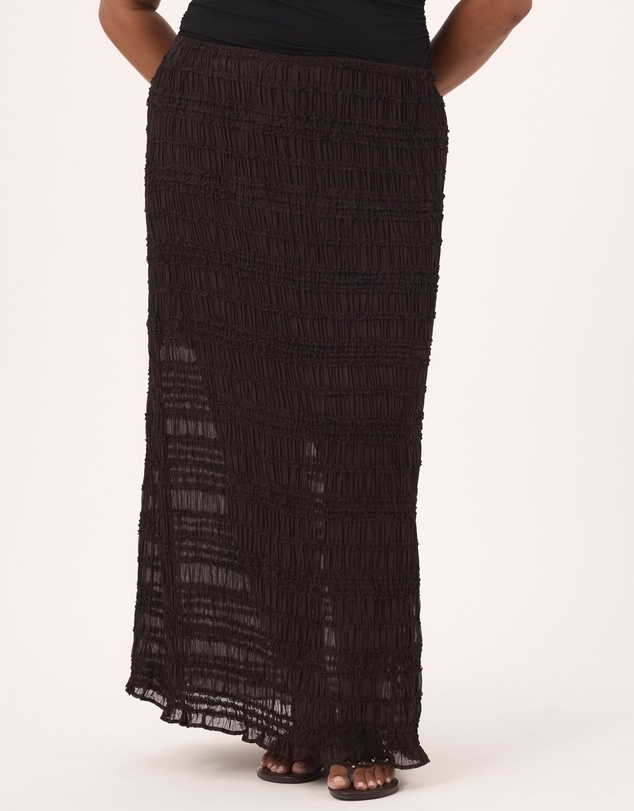 Atmos&Here Curvy - Cleo Smocked Maxi Skirt With Tie Waist