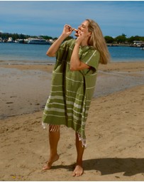 Tolu Australia - Adult Hooded Beach Towel in Green Nature – Quick-Dry Swim Poncho for Swimming & Surfing