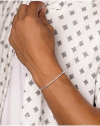 Nialaya Jewellery - Men's Silver Round Chain Bracelet