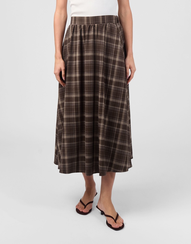 MVN - Plaid Midi Skirt