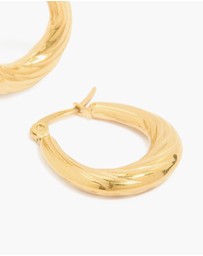 Lovisa - Waterproof Gold Plated Stainless Steel Twisted Hoop Earrings