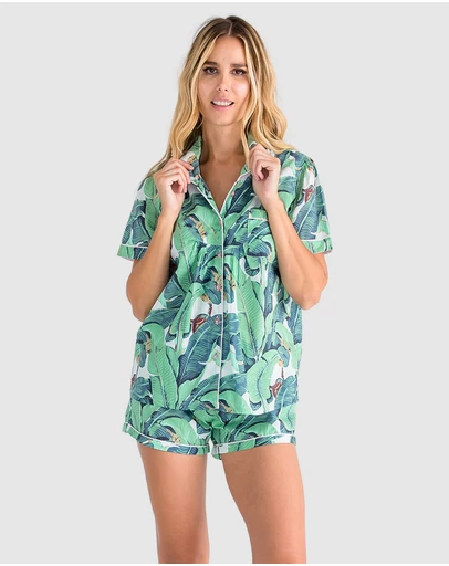 Sant And Abel - Women's Martinique® Green Banana Leaf Short PJ Set