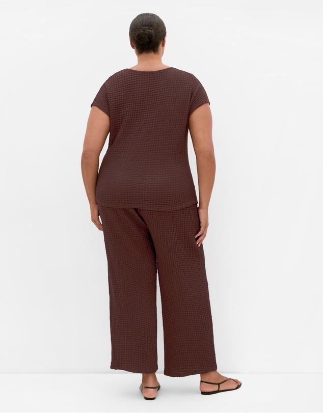 City Chic - Plus Size Zoie Side Tie Top - chocolate