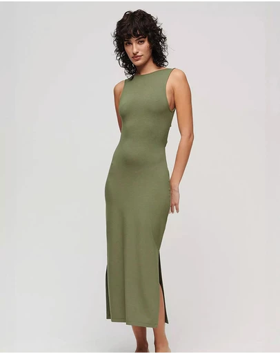 Superdry - Jersey Twist Back Midi Slim Fit Dress