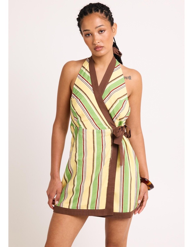 Subtitled - Avalon Halter Wrap Mini Dress