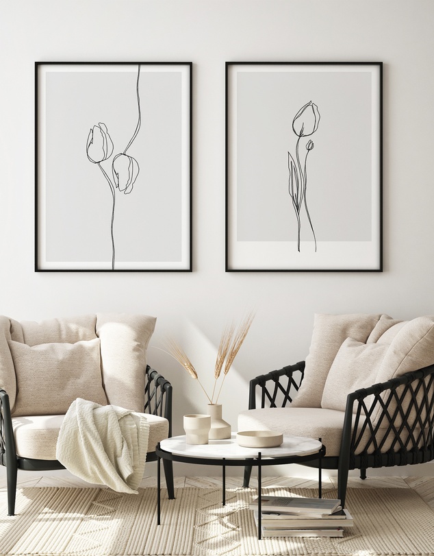 Olive et Oriel - Tulip Illustration I Art Print