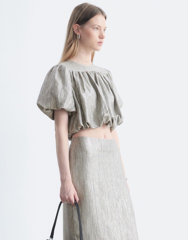 & Other Stories - Gathered Metallic Blouse