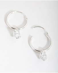 Lovisa - Sterling Silver Cubic Zirconia Heart Hoop Earrings