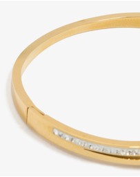 Lovisa - Waterproof Gold Plated Stainless Steel Cubic Zirconia Nail Hinge Bangle