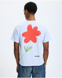 Doucette - Red Flower Trim Tee