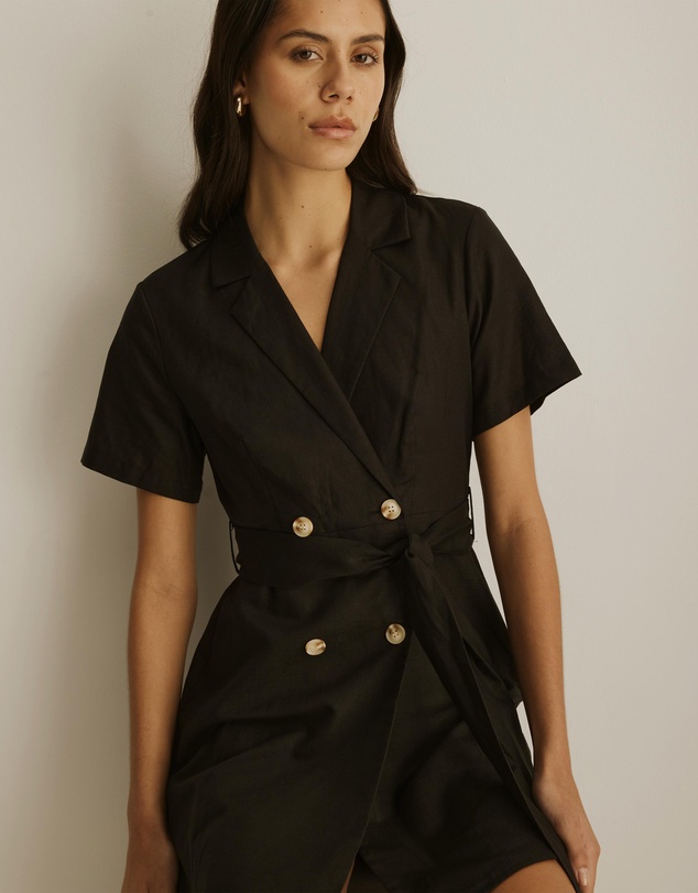 Atmos&Here - Lia Linen Blend Blazer Mini Dress