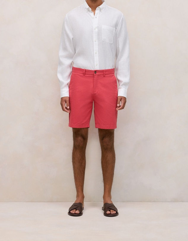 Trenery - Cotton Twill Chino Short in Crimson