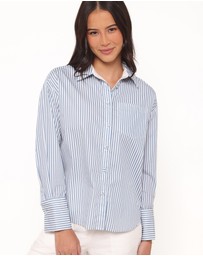 Petal & Pup - Jackson Button Up Shirt - Blue Stripe