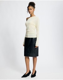 Lover - Medea Asymmetrical Wool Blend Top